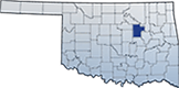 Map showing Creek County location within the state of Oklahoma